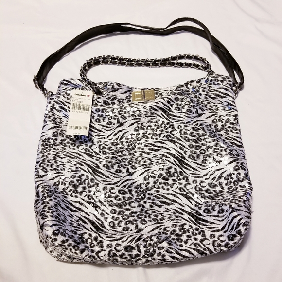 Buckle Handbags - NWT Buckle Animal Print Sequin Purse